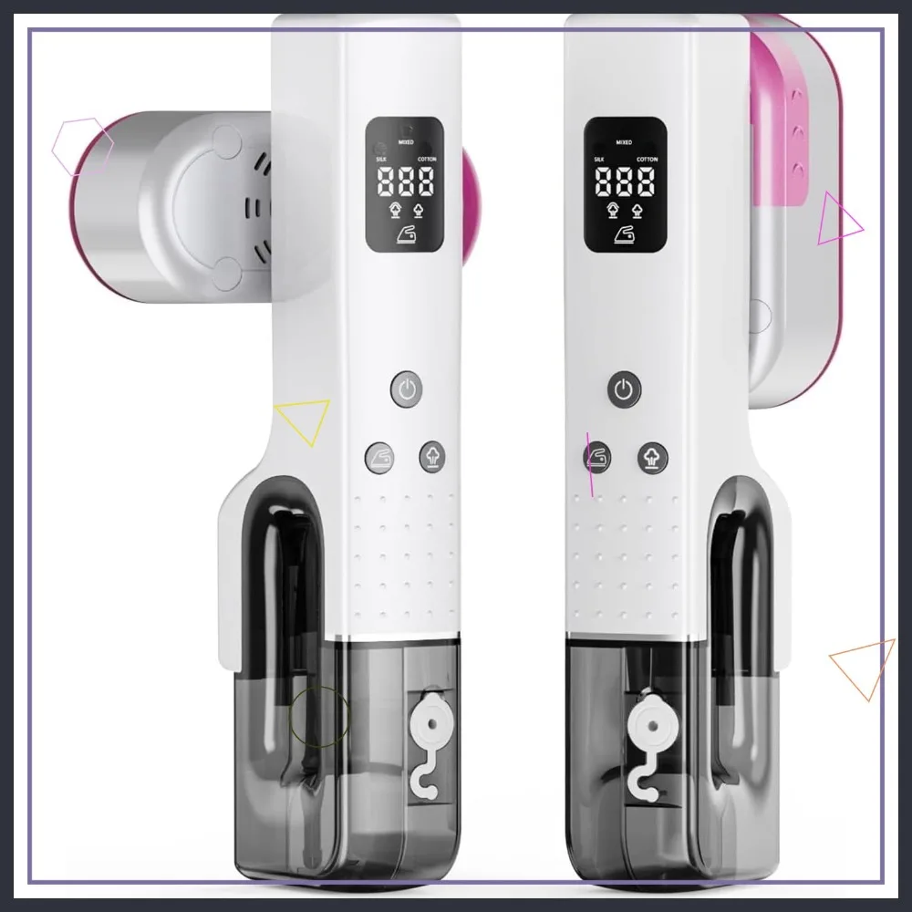 

Travel Steamer for Clothes, Portable Handheld Garment Steamer with 2 Steam & 3 Iron Modes, 180ml Tank, LCD Display, 80-250V