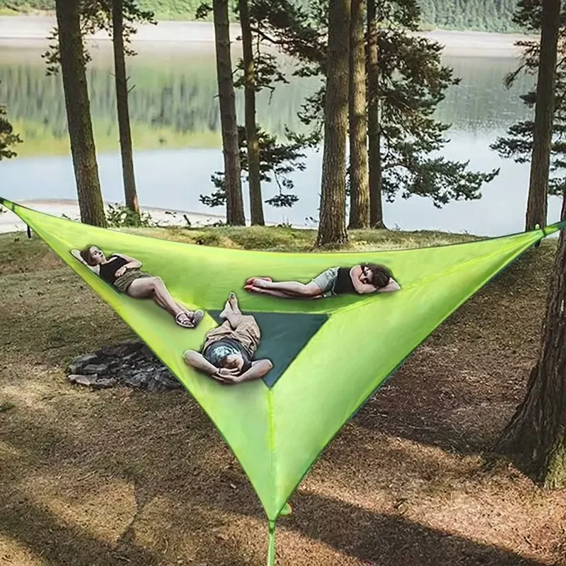 Portable Multi-Person Nylon Hammock Garden Furniture Set Tent with Outdoor Camping Hammock Equipment