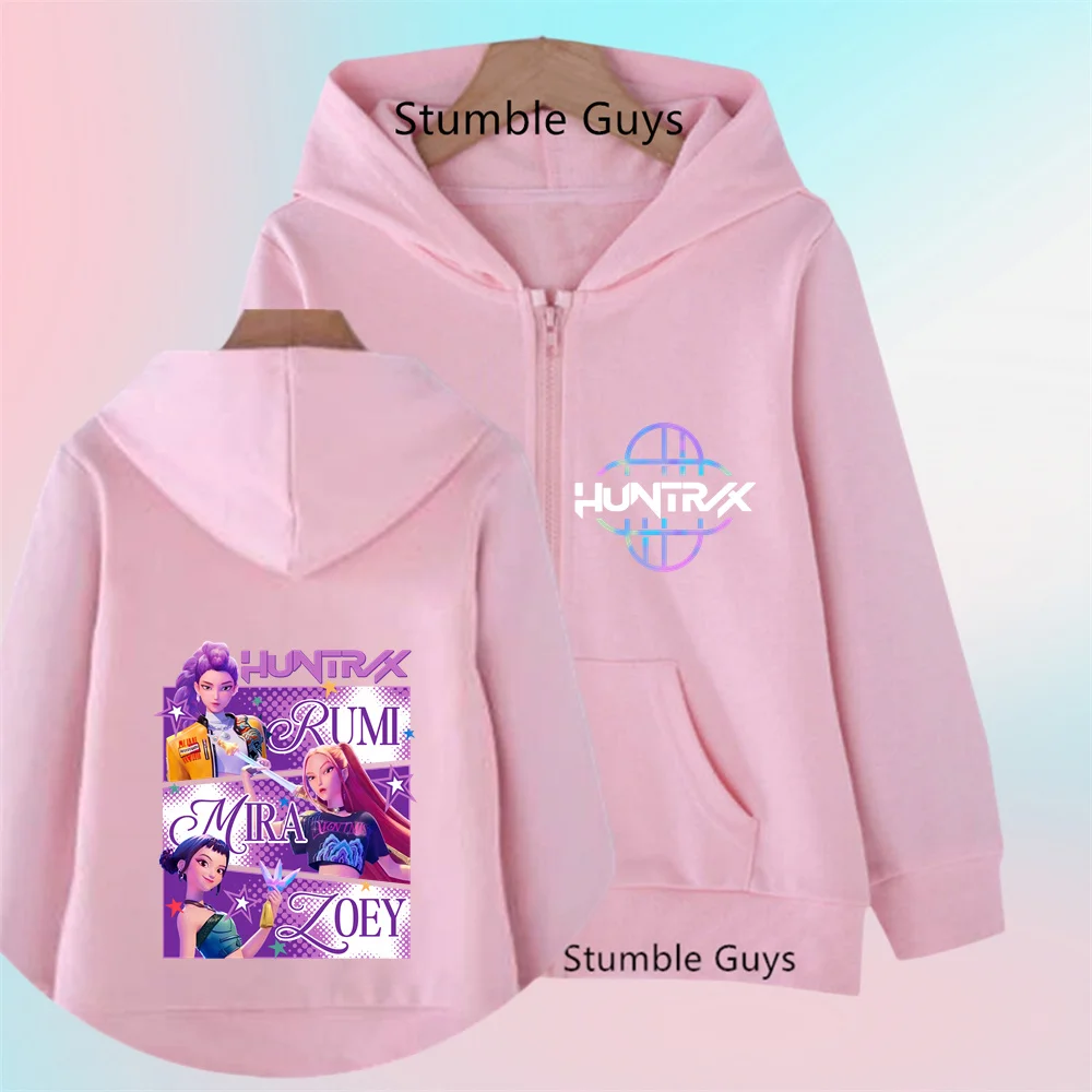 

Забавные толстовки на молнии Kpop, толстовка с капюшоном «Охотники на демонов», детская одежда, толстовка для мальчиков и девочек, толстовка на молнии, детский повседневный топ