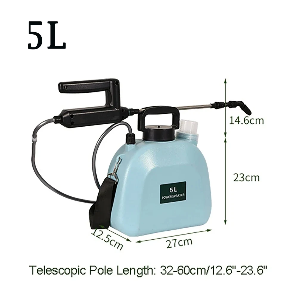 5L Electric Sprayer Garden 7.4V High Power Atomization Watering Can Agricultural Water Disinfection Dispenser Watering Bottle