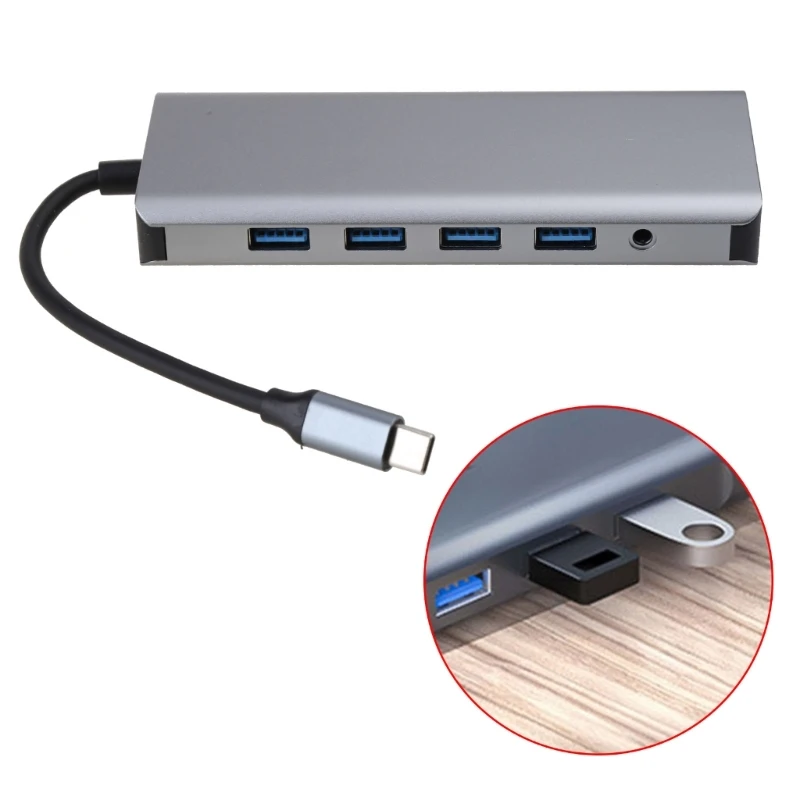 USB C Docking Station 12 in 1 Hub Adapter with 4K+VGA+USB Port+100W PD+Ethernet+SD/TF+3.5mm DropShipping