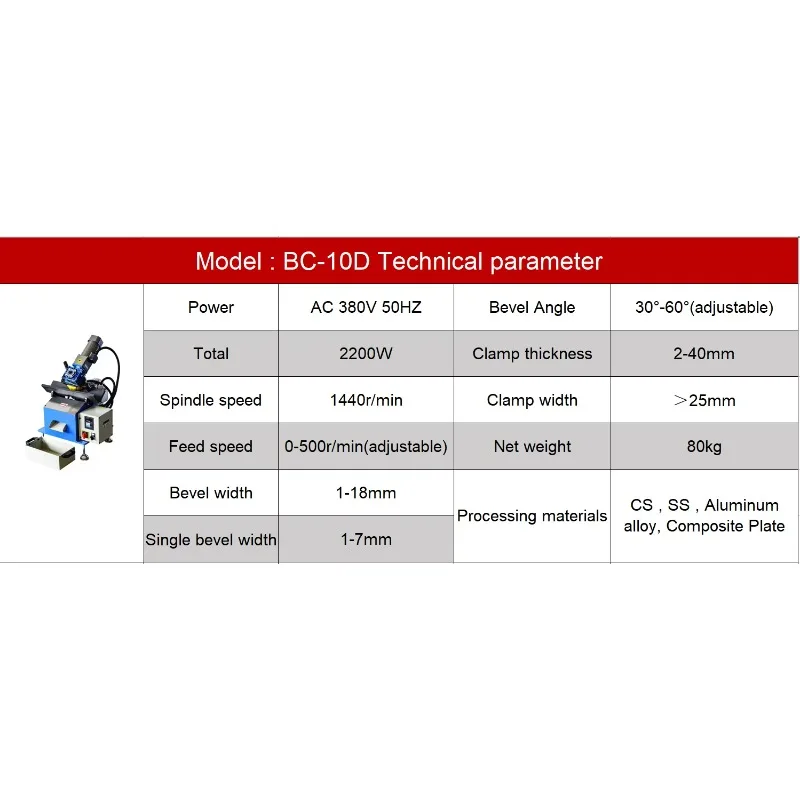 Automatic Plate Beveling Machine Portable Plate Chamfering Machine for Beveling Table Steel Plate Milling Machine Cold Processed