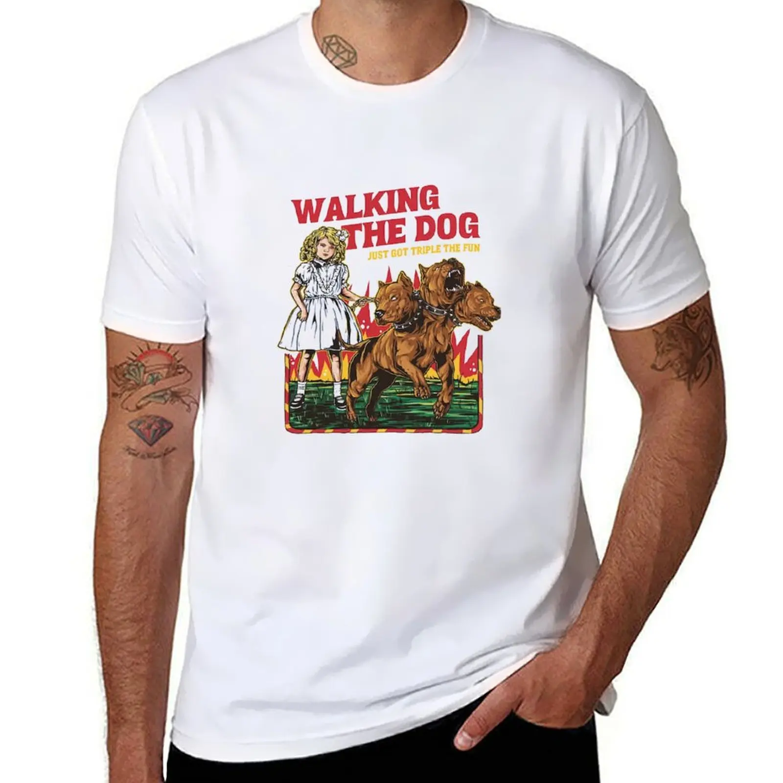

cotton shirts Walking Dog casual t man T-Shirt for shirts man men t for The