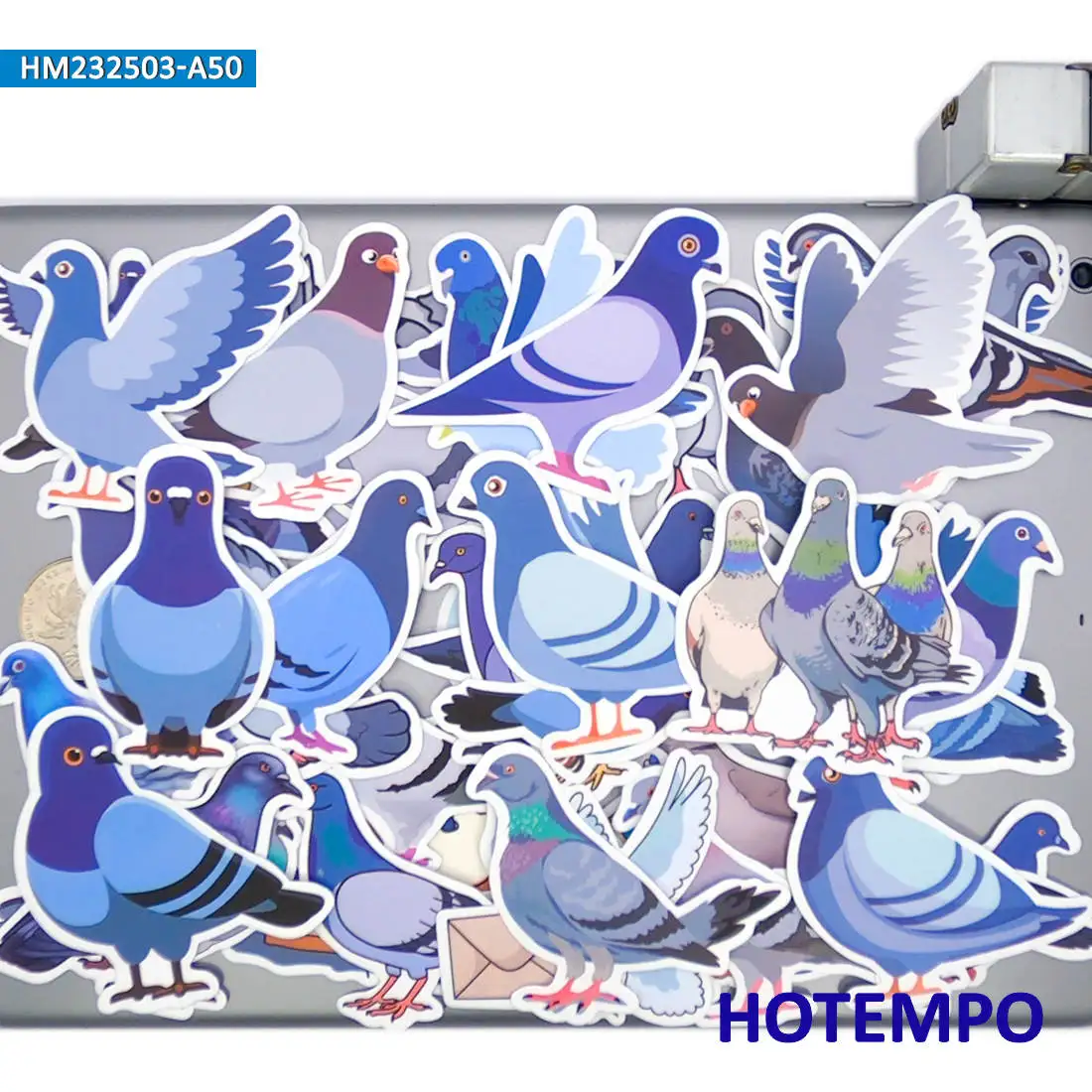 20/30/50PCS Pigeons Stickers Cute Bird Dove Cartoon Pattern Animal Decals for Kid Scrapbook Journal Luggage Laptop Phone Sticker