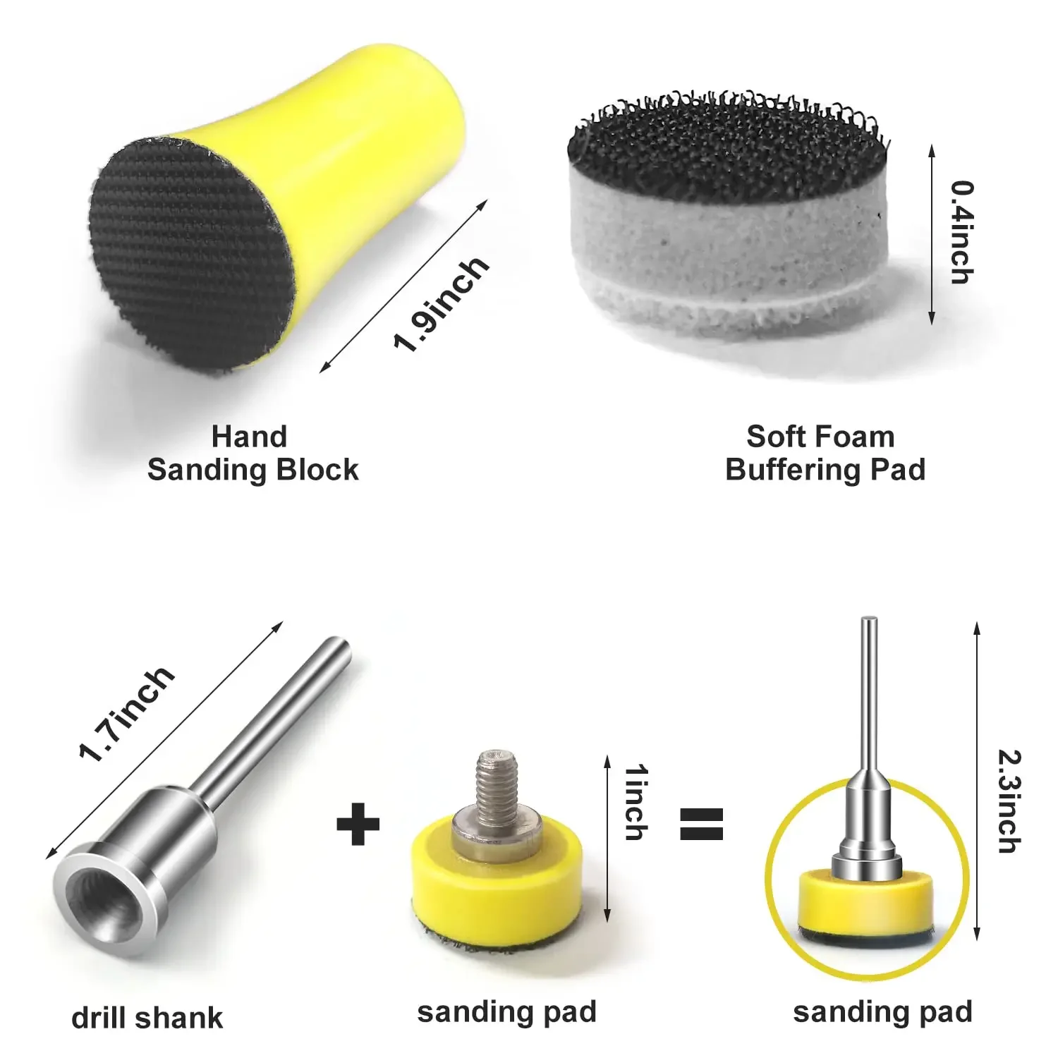 1/2/3 Inch Wet and Dry Sandpaper 123/124 Pcs with Backer Plate and Foam Buffering Pad for Polishing and Sanding Wood Metal Car