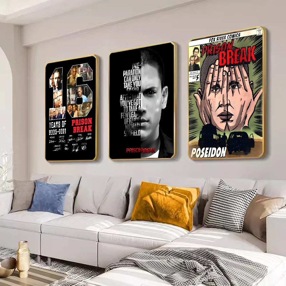 Prison Break Movie Self-adhesive Art Poster Retro Kraft Paper Sticker DIY Room Bar Cafe Vintage Decorative Painting