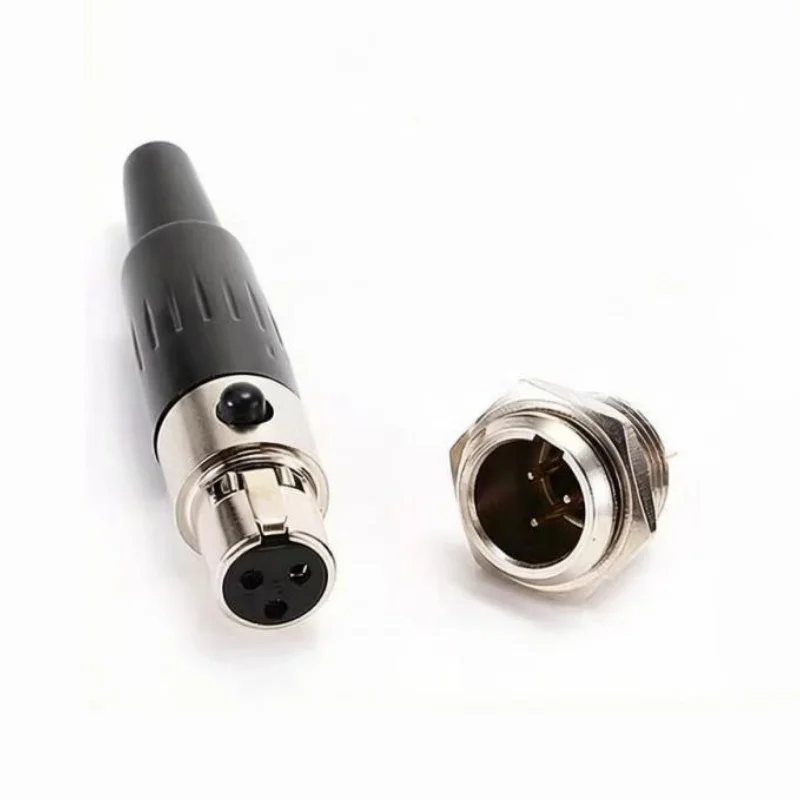 2pcs Mini XLR Male/Female Connector 3Pin 4Pin Louderspeaker Professional Audio Microphone Line Plug Mini Socket