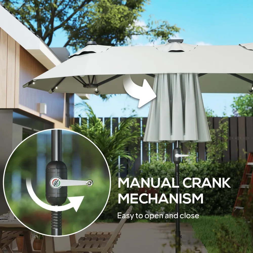 مظلة فناء رمادية اللون قابلة للإمالة #6