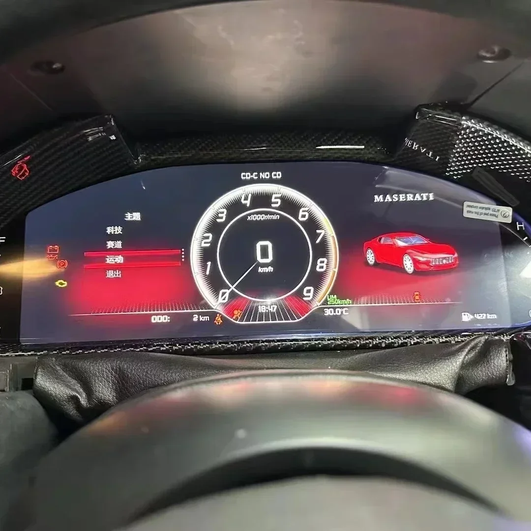 

-Car Dashboard Speedometer Digital For Maserati GT/GC Gran Turismo Quattroporte 2004-2018 12.3 Linux System LCD Panel Instrument
