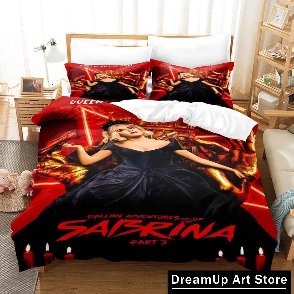 Movies Chilling Adventures of Sabrina Bedding Set Boys Girls Twin Queen Full Size Duvet Cover Pillowcase Bed Adult Bedroom