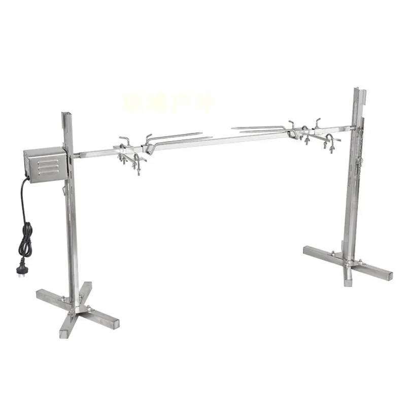 شواية المشواة التجارية - آلة تحميص الخنازير المصنوعة من الفولاذ المقاوم للصدأ (وقود الفحم، دوران تلقائي، سعة 50 كجم)