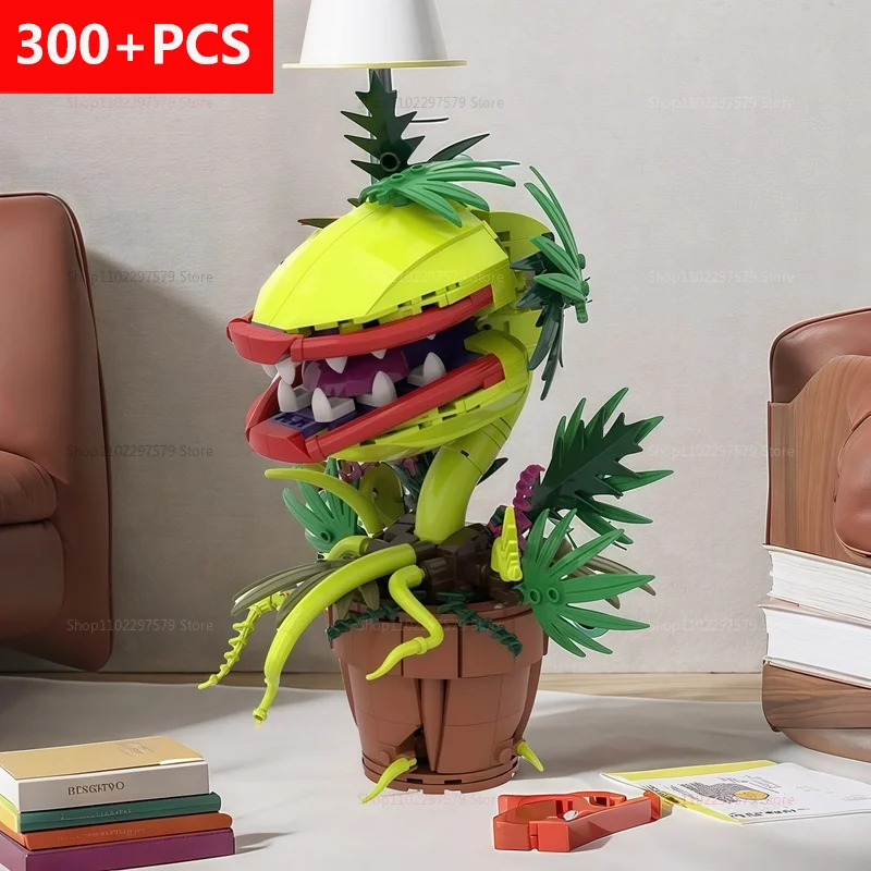 

2025 New MOC Cannibal Flower Building Block Chomper Potted Plants Horrors Flower Model Bricks Assemble Toy Children Collect Gift