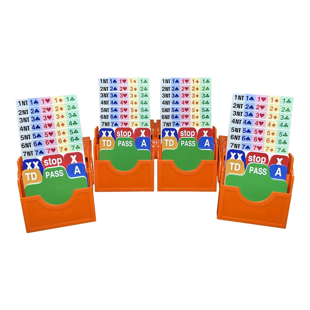 (Set of 4)  Orange Bridge Bidding Box with Bridge Paper Playing Cards Bridge Partner Bidding Device Official In Tournment