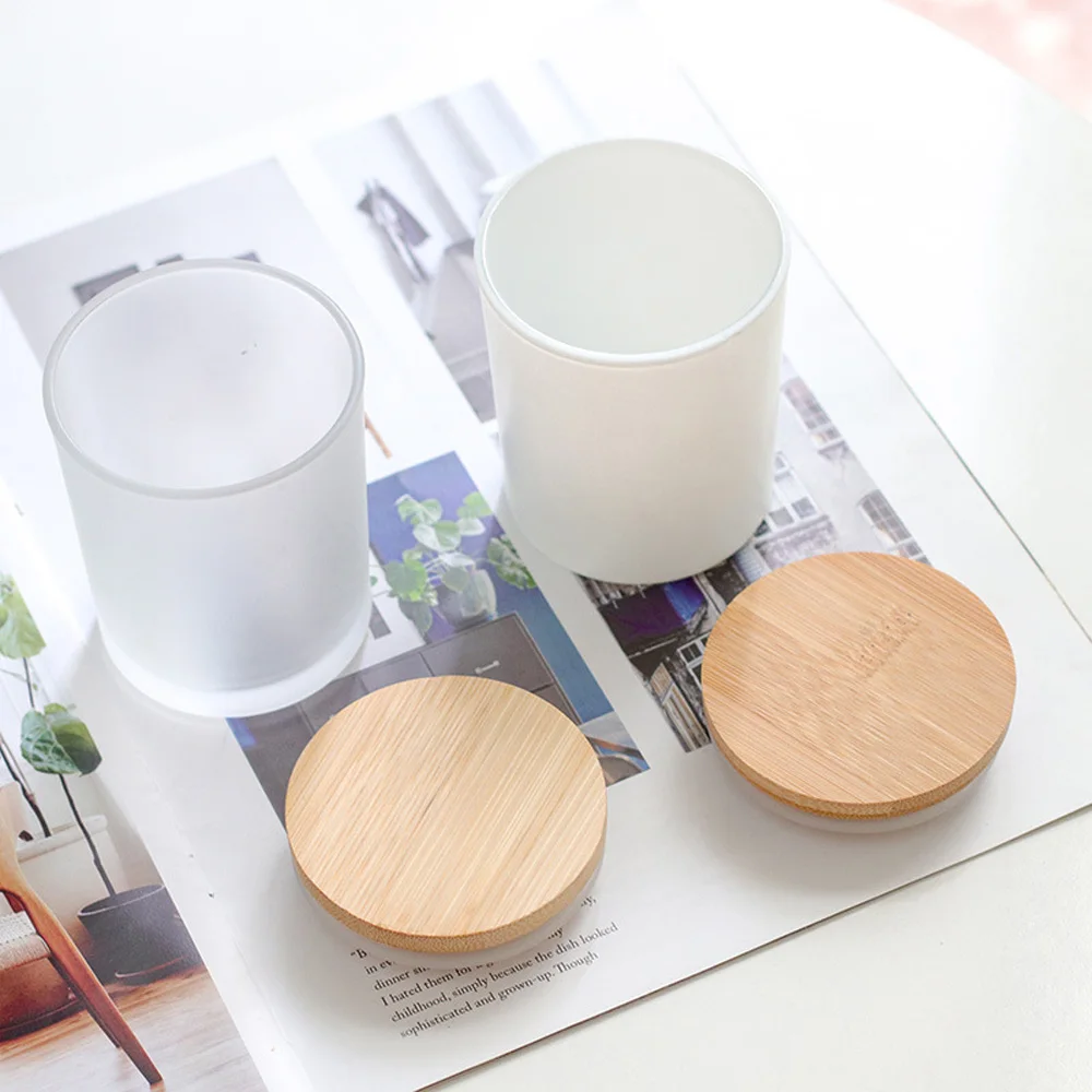 200ml round shape glass candle cup&candle jar&candle holder&candle stick with wood cap
