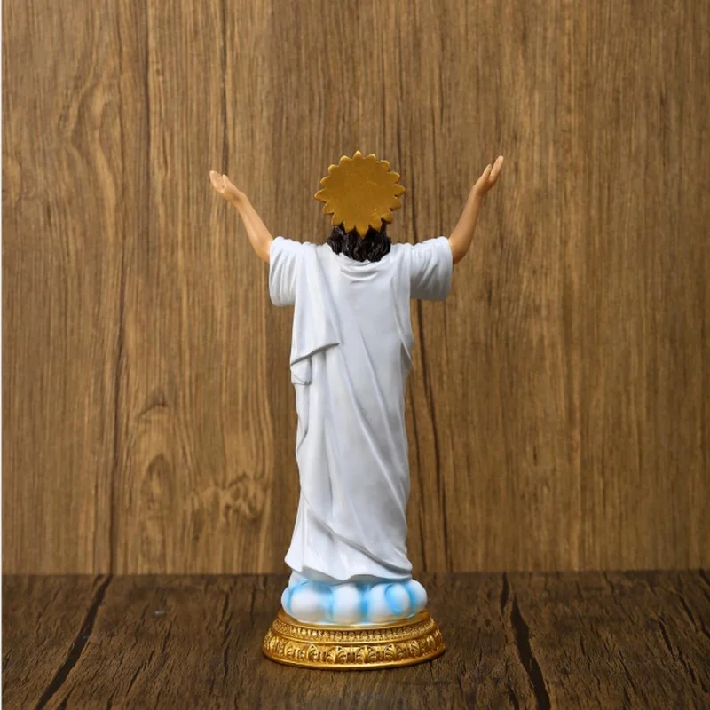 Imagem -05 - Estátua de Jesus Cristo Estatueta Ressurreição Decoração Automóvel Estátua Santa Cristã in Aleluia Ressuscitou 1pc