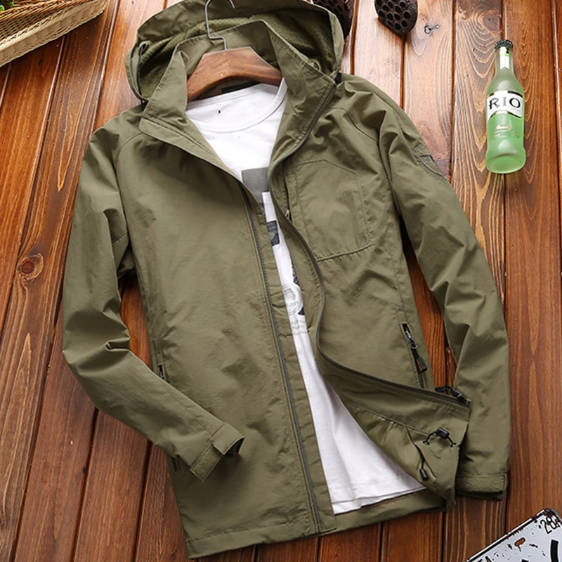 Jacket Men's Spring and Autumn New Product Casual Mid Length Top Youth Sports Outdoor Coat Men