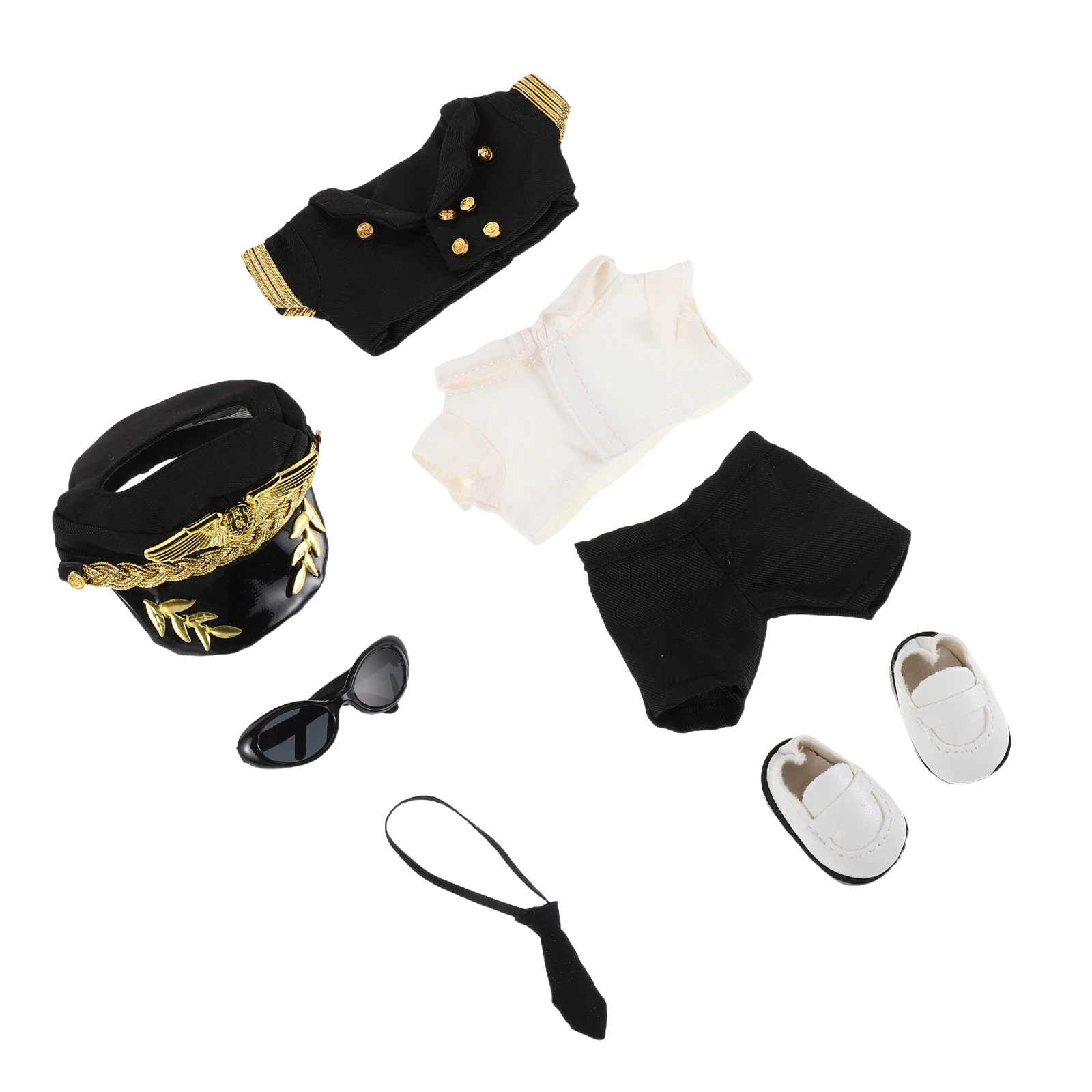 1 set 1 Set Captain Outfit Realistic Pilot Clothes For Soft Reusable Stuffed Animal Clothing - Kawaii Accessories For Role Play