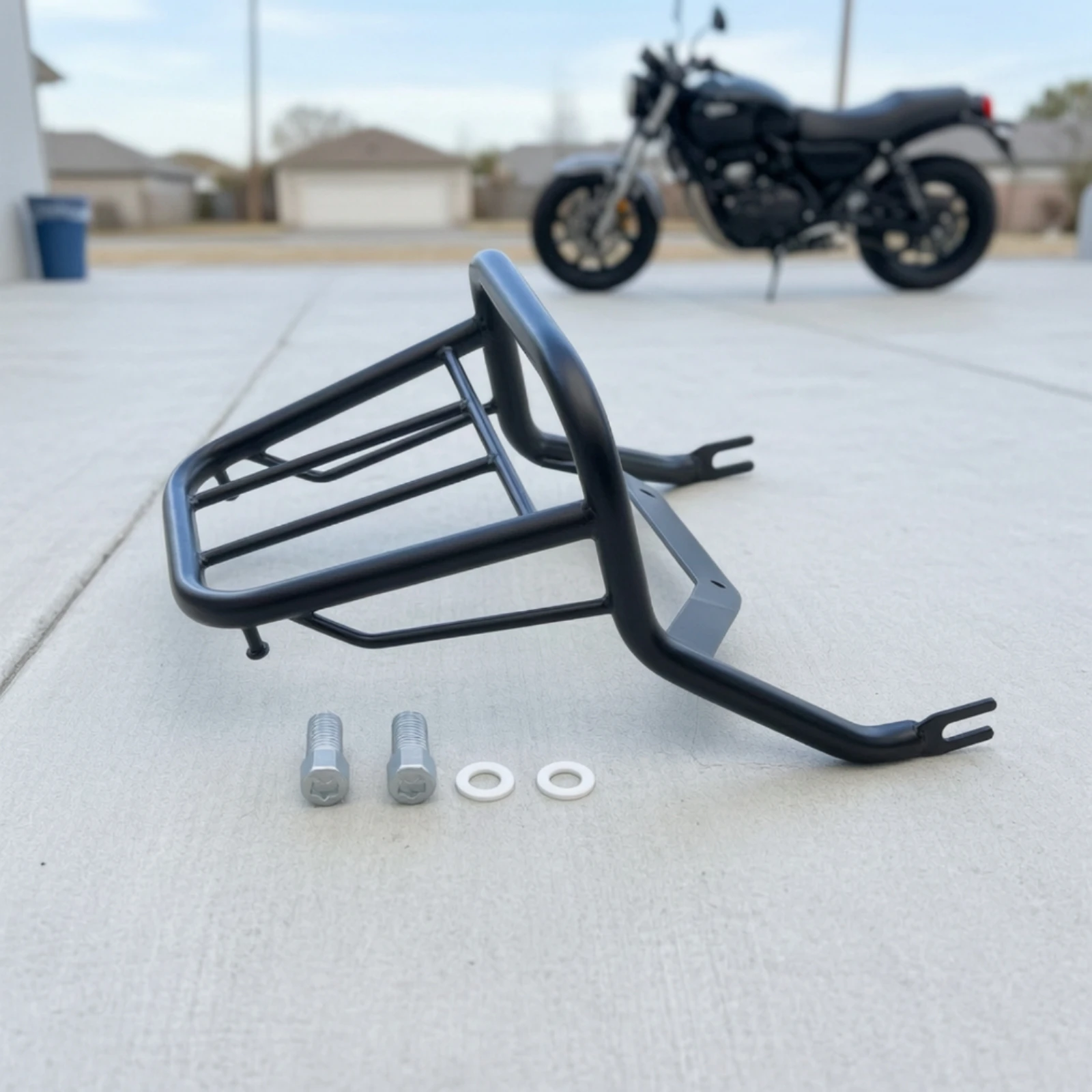 Motorcycle Rear Luggage Rack Bolt-on Rear Luggage Rack Bracket Easy to Install Heavy-Duty for Motorcyclists, Daily Commuting