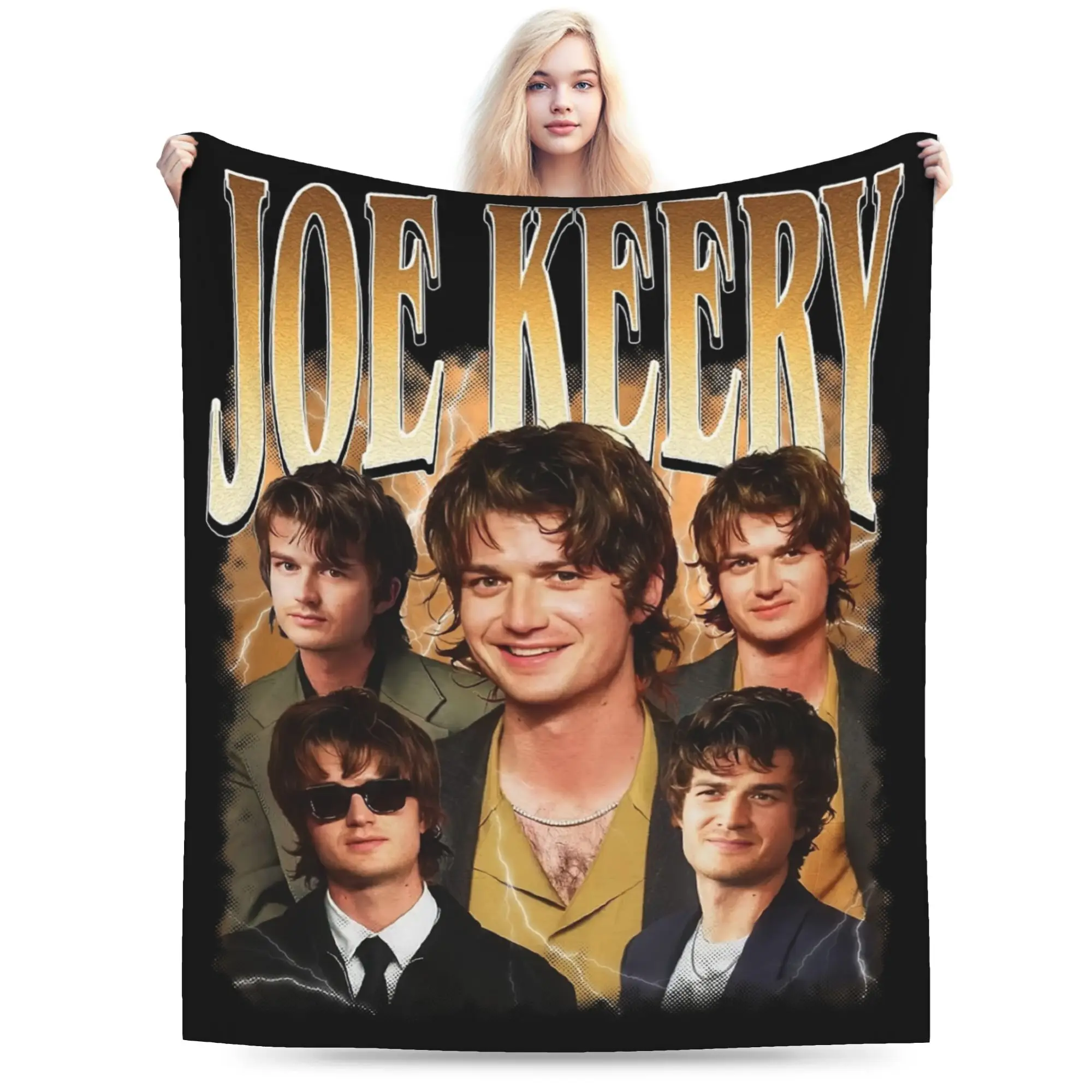 Vintage Joe Keery Bootleg Blanket Fleece All Season  Portable Ultra-Soft Throw Blankets for Home Office Rug Piece