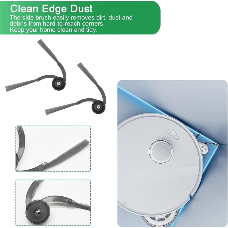 9M-Für Roborock Qrevo Curv Staubsauger Ersatzteile Wichtigsten Seite Pinsel Hepa-Filter Mopp Tuch Staub Taschen