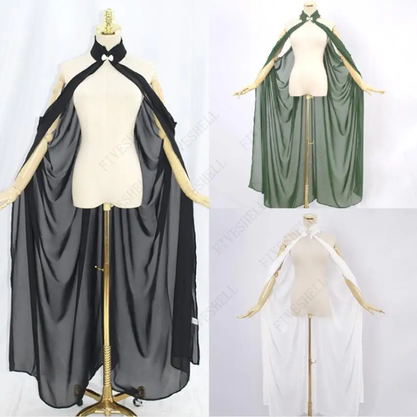 

2023 Medieval Fairy Cape Goddness Elf Cosplay Green Cloak Vintage Wedding Fancy Mantle Women Gothic Witch Wizard Victorian Dress