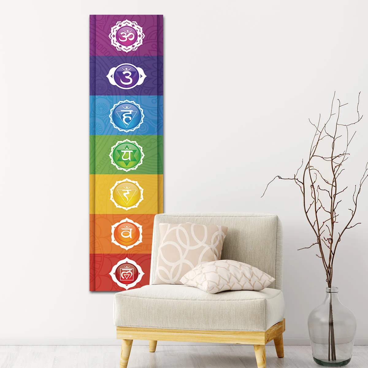 Tapestry Of Colorful Elements Chakra Yoga Meditation Decorative Wall Hanging Wall Art Fabric Home Decor