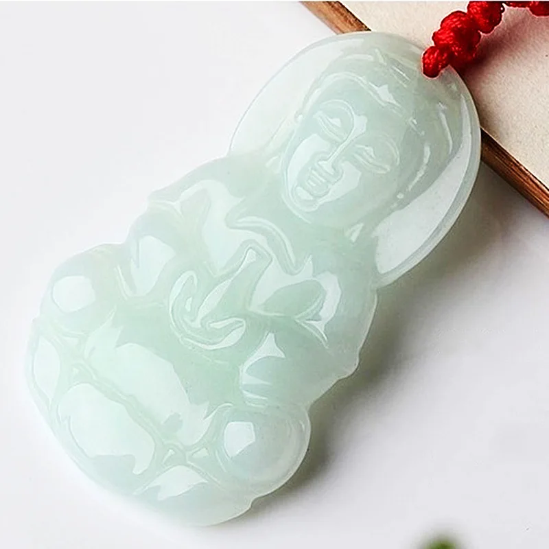 Natural Myanmar Mine Timber Jade Goddess of Mercy Pendant