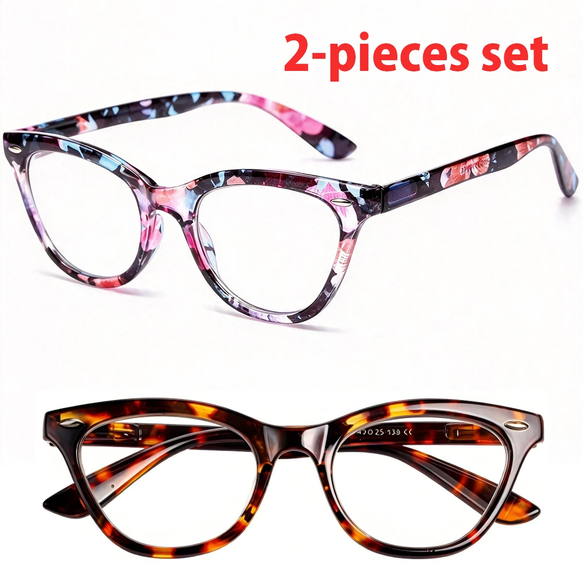 Floral Vintage Cat Eye Reading Glasses for Women Smart Auto Focus Blue Light Blocking Computer Readers High Definition L5