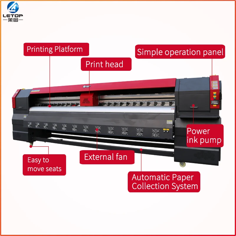 Konica 512i Printing Machine, Publicidade ao ar livre Grande Impressora, Digital Vinyl, 10ft Large Format Format