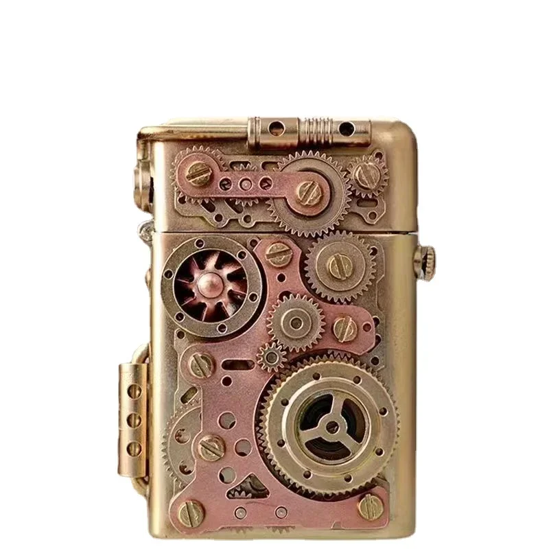 Zorro Creative Pure Copper Torrance Kerosene Lighter Personalized Mechanical Steampunk Lighter Gear Linkage Cool Men\'s Gift