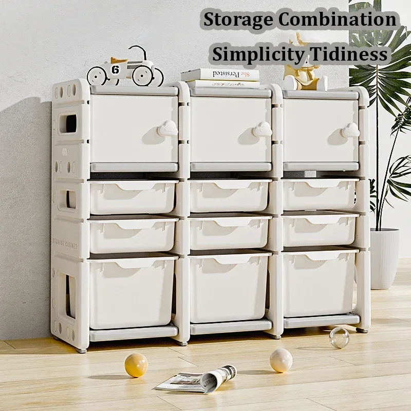 

Large Capacity Children's Toy Storage Cabinet Multi-Layer Combination Books Clothes Organizer Shelf Home Furniture Storage Rack