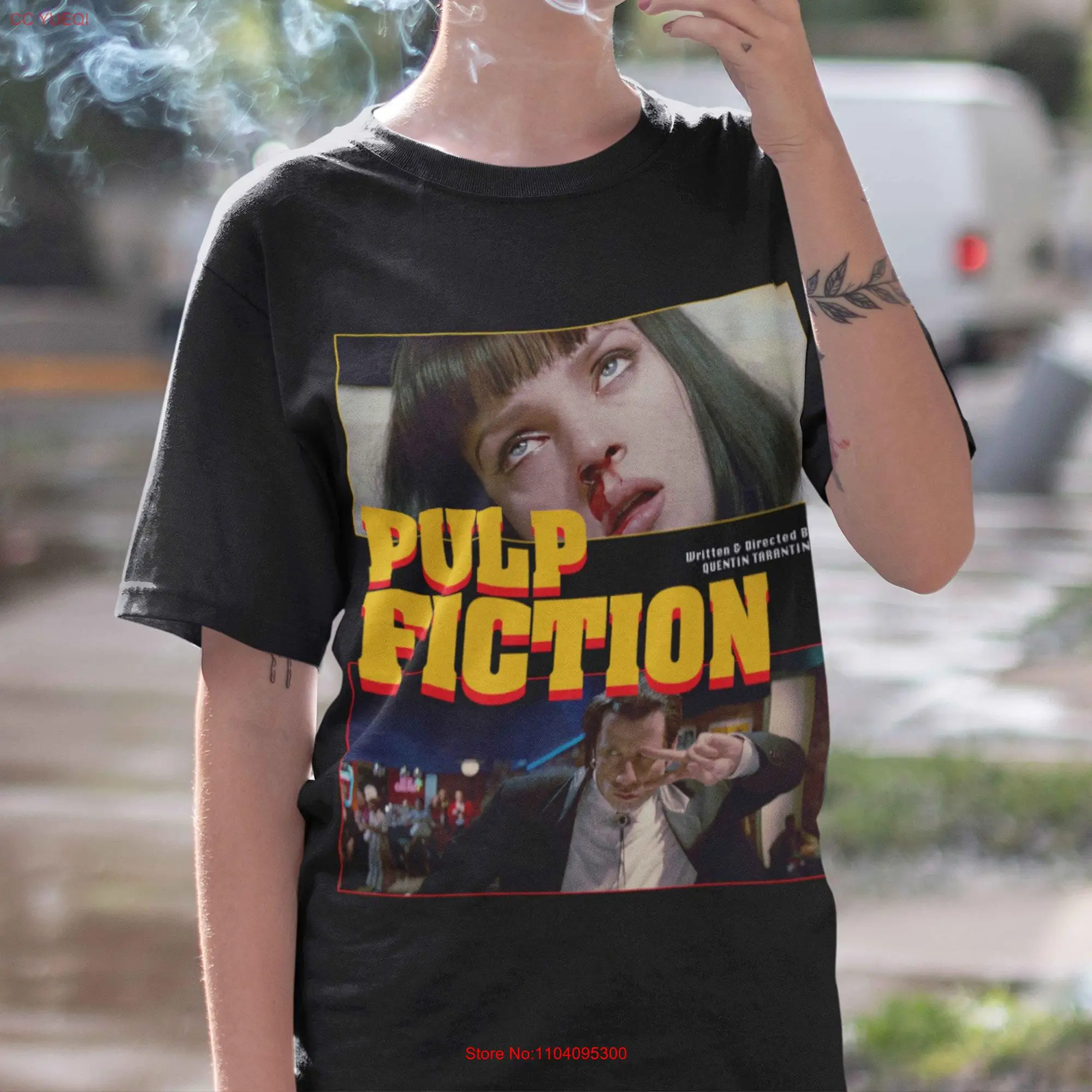 Pulp Fiction Movie T shirt Vintage Retro for Quentin Tarantino Fans Washed Oversized Birthday long or short sleeves