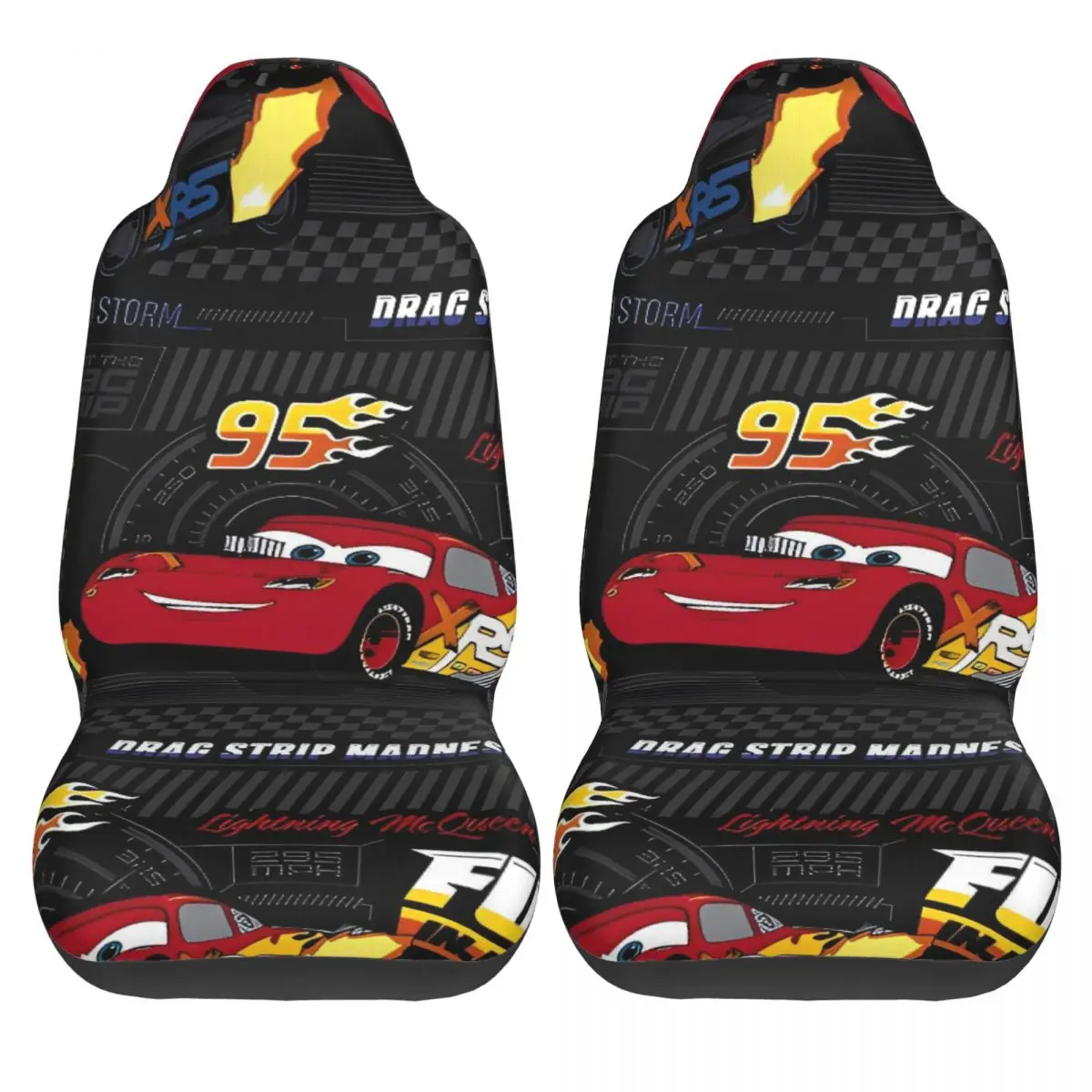 

Lightning MCqueen Car Seat Covers Two Pieces Original Auto Seat Covers Auto Polyester Flexible Cover