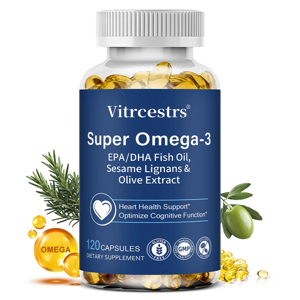 Omega 3 Fish Oil Softgels 800mg(280EPA+200DHA), Brain Heart Eye Immune Health, Enhances Concentration, Memory,Dietery Supplement