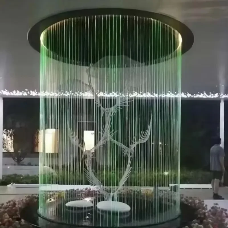 for Optical Fiber Water Curtain LED Colorful Rain Fountain Garden Decor Outdoor Landscape Lighting Waterproof Waterfall
