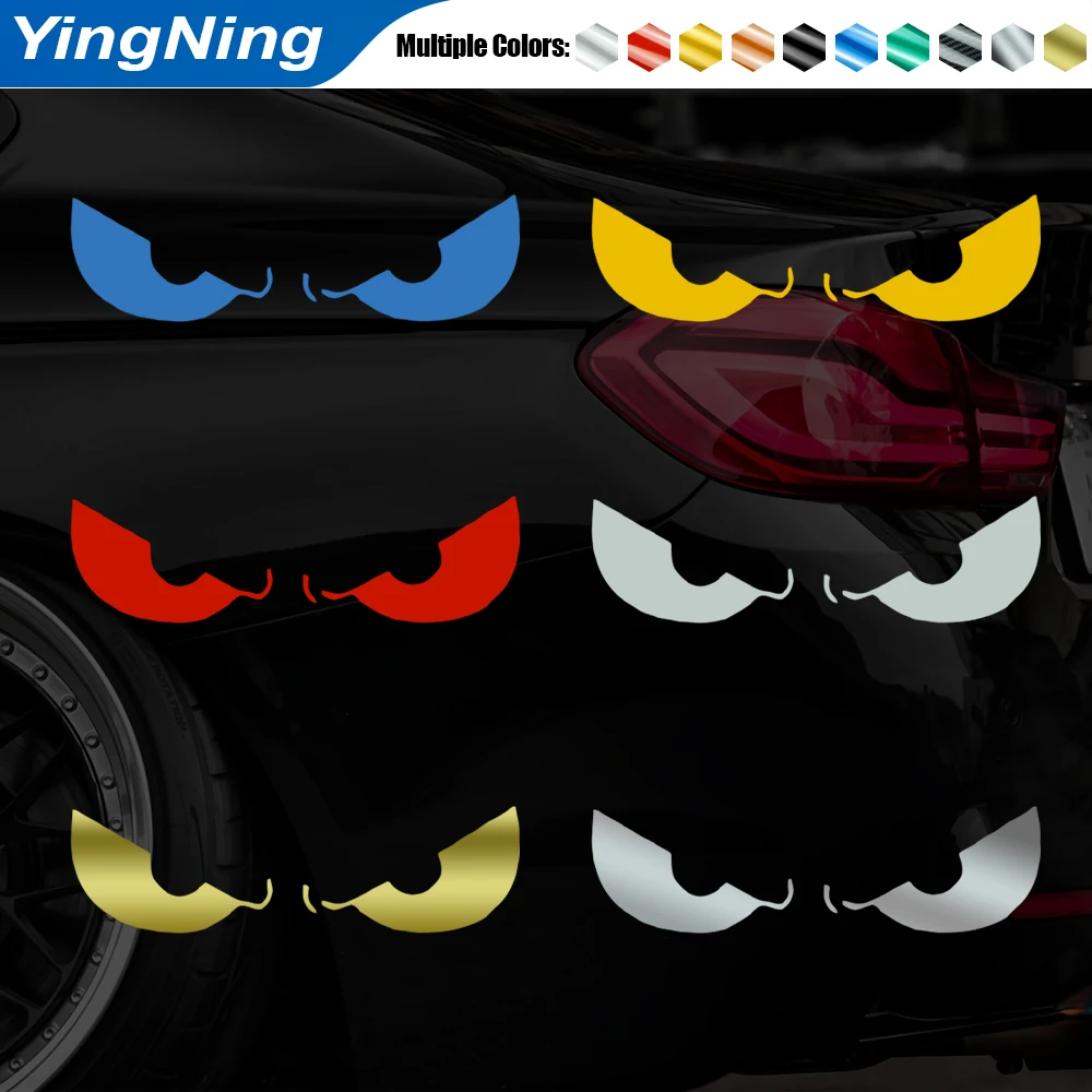 Creative Evil Eye Car Decal Angry Monster Peeking Sticker Waterproof Reflective Vinyl for Car Truck Window Rear Windshield Decor
