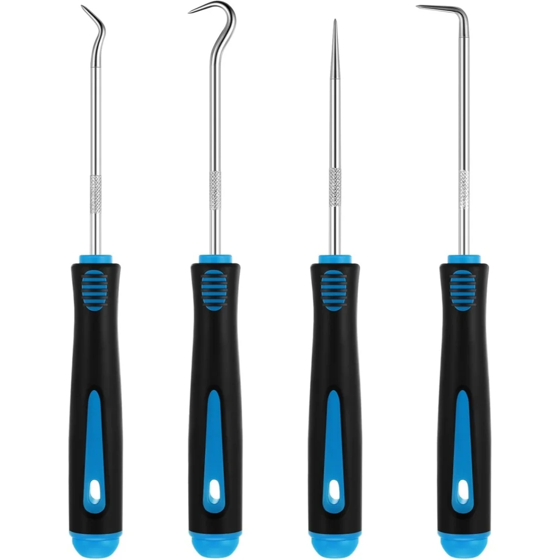 4-Piece Hook and Pick Set, Precision Automotive Pick Tool & O Ring Pick Set with Comfort Grip & Anti-Slip Shaft for Oil Seal