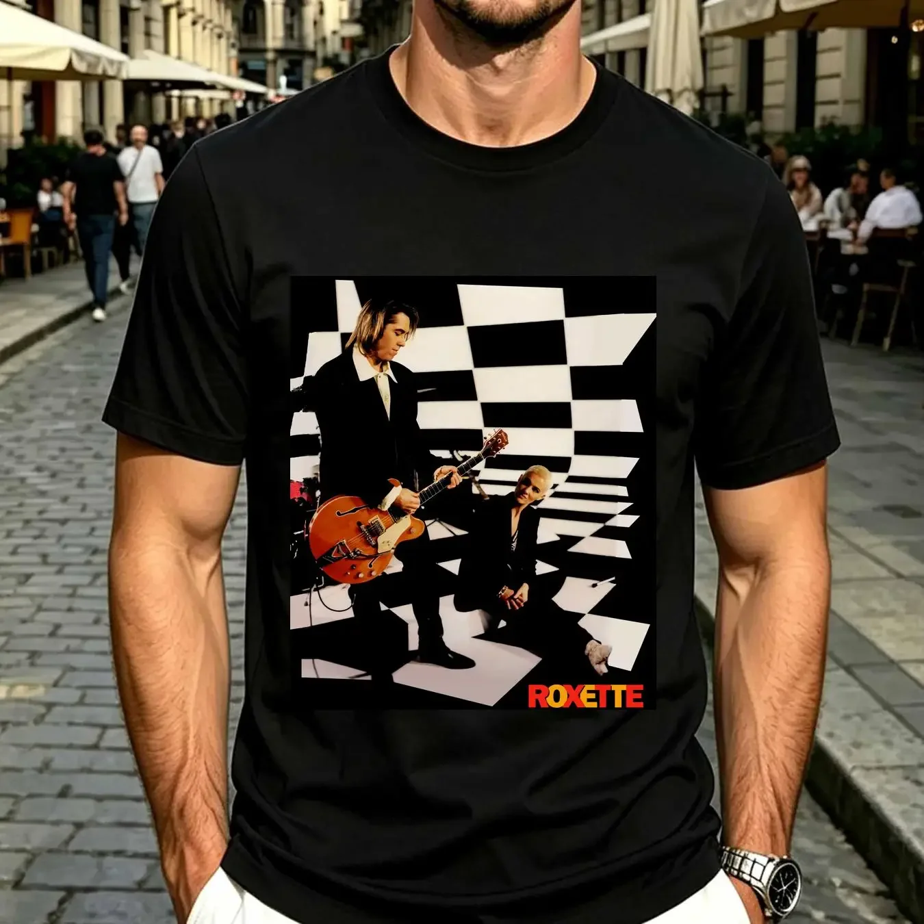 washed T Shirt Vintage Roxette Crash Boom Bang Tour Cotton Black All Size MM274 long or short sleeves vintage Washed Stretched