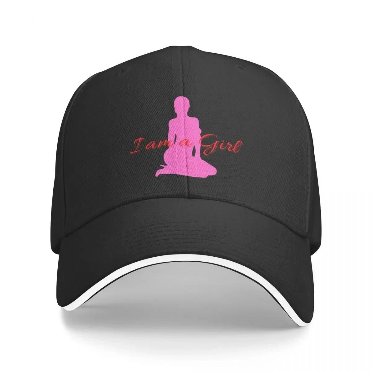 

I am a Girl Sissy Fem Silhouette pink and red Baseball Cap foam party Hat Uv Protection Solar Hat For Girls Men's
