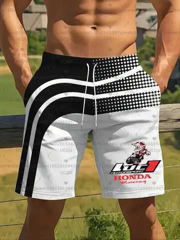 Summer 3D Printing Motorcycle Riding Shorts Fast Drying Breathable Short Sleeve Sport For Men And Women Honda Riding Shorts