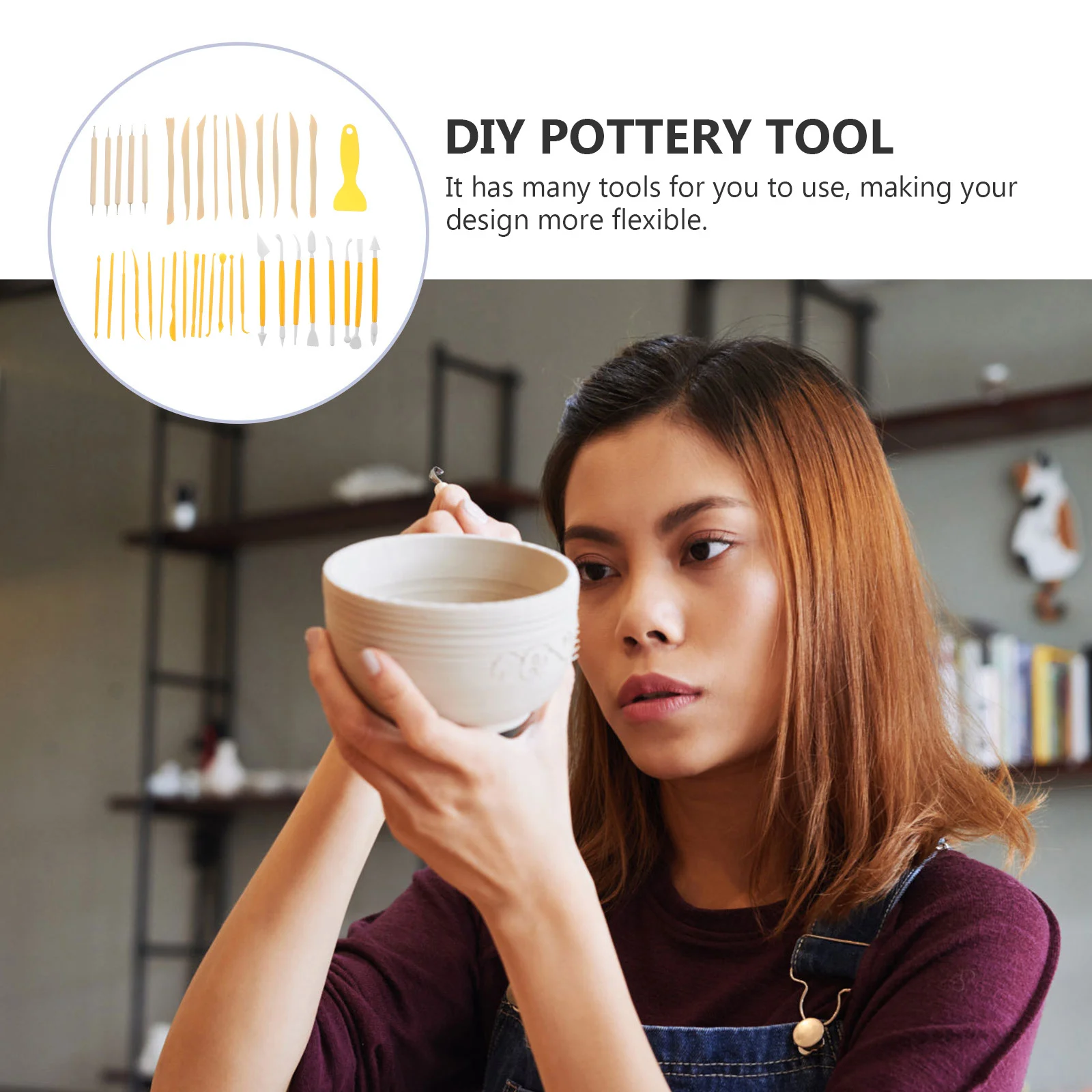 

1Set Clay Sculpting Tool Kit Premium Polymer Clay Carving Sculpting Scraping Tools for Pottery Making DIY Crafts