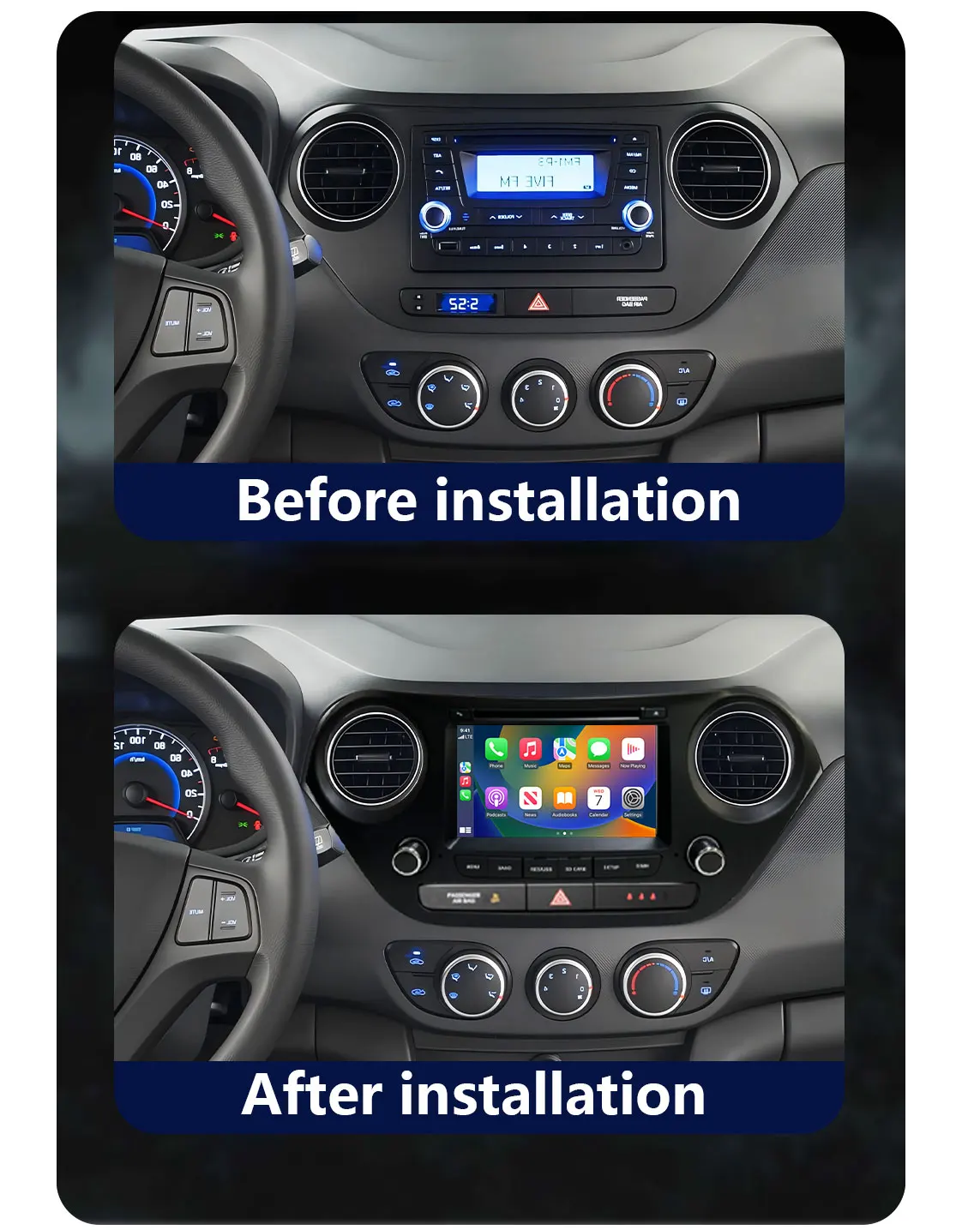 CHSTEK 4G GPS WIFI For Hyundai i10 Grand 2013 2014 20152016 2017 2018 Navigation Wireless Carplay DSP RDS Audio Swap Android BT