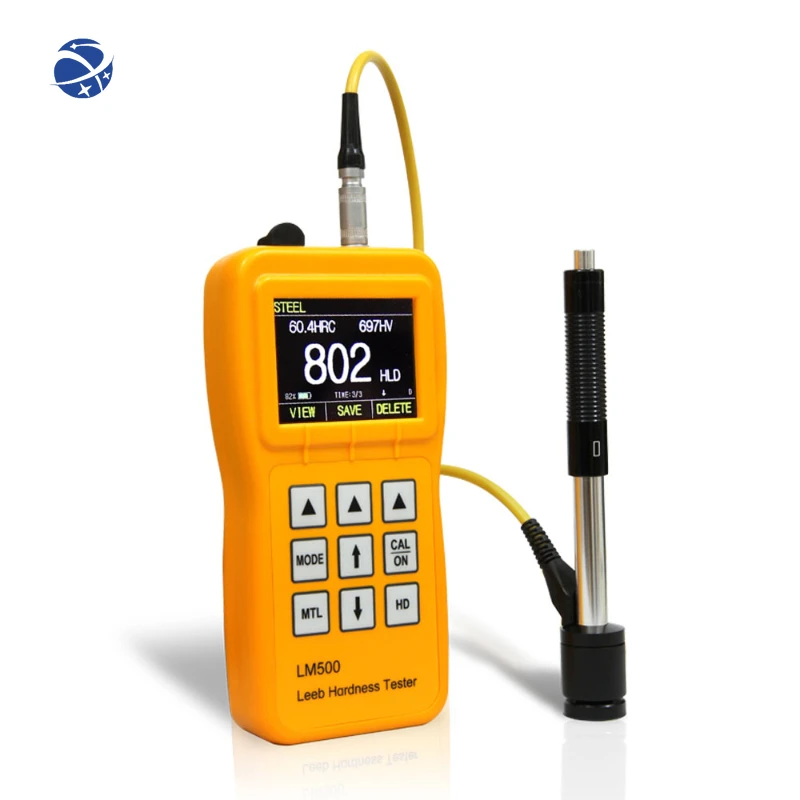 NDT Portable Digital Color Screen YUSHI LM500 Leeb Hardness Tester with Standard D Type Probe Impact Device and Test Block