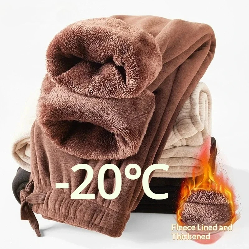 5XL Men Trousers Double-sided Fleece Casual Pants Sweatshirt Boa Fur Men's Clothing Warm Knitted Sports Shorts Man Gifts Clothes