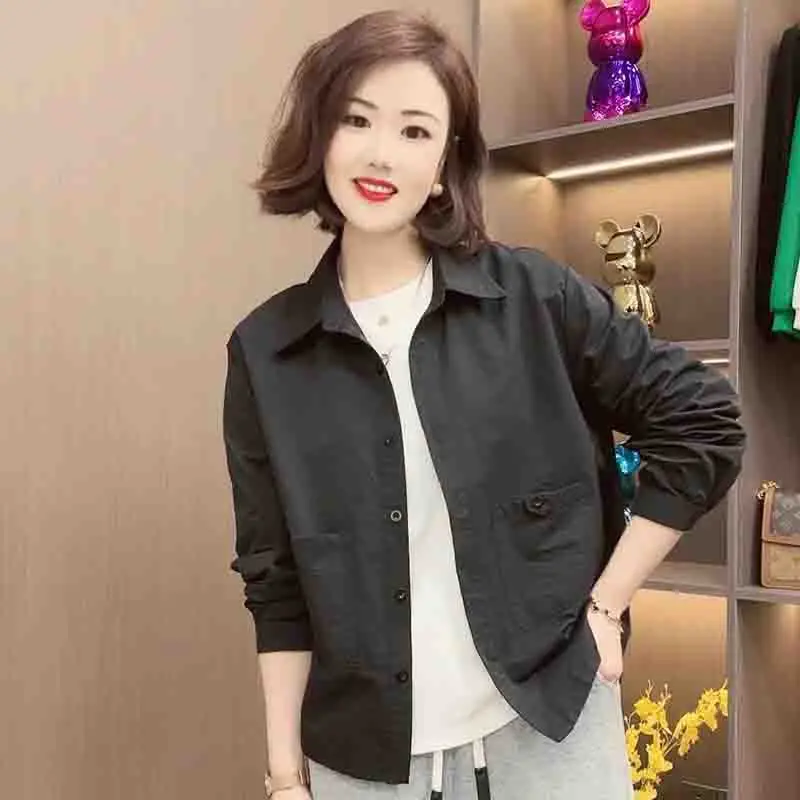 Spring Summer Female Leisure Versatile Fashion Short Cardigan Blouse Women Korean Advanced Sense Loose Fit Simplicity Shirt Coat