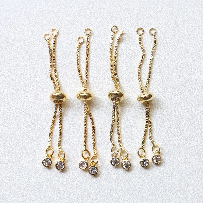 Gold Silicone Adjustable Beads Diy Box Chain Bracelet Jewelry Accessories Hand Original
