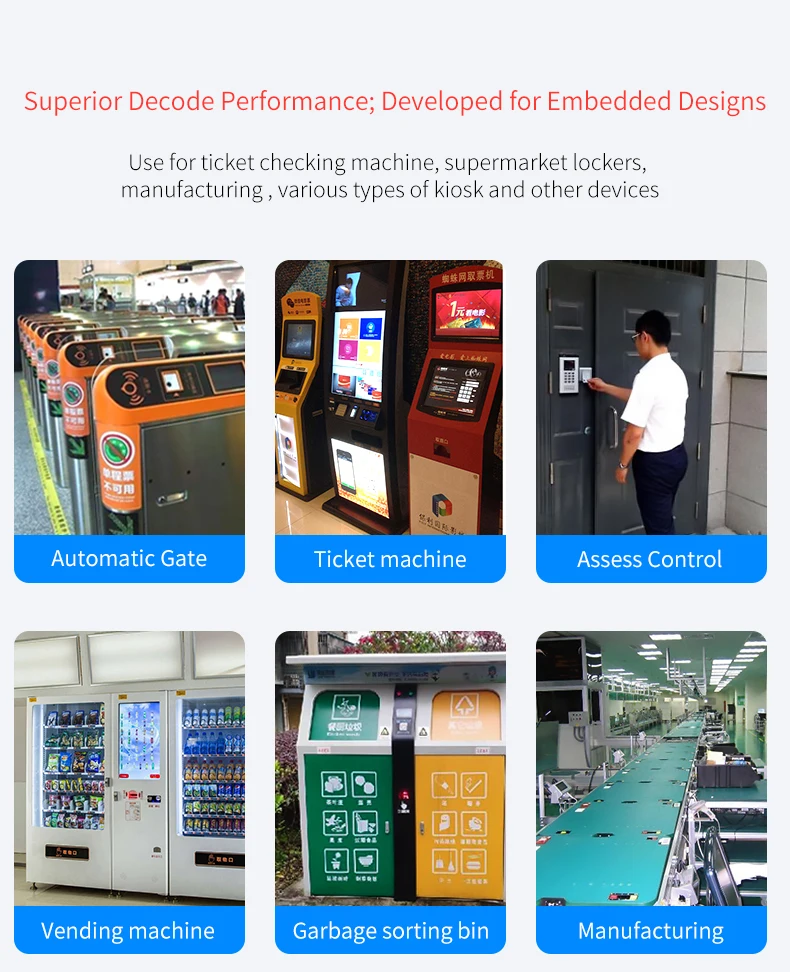 2D Fixed Mount QR Scanner Module Kiosk Access Control EP7000 Wiegand Scanner Mini Scanner Module
