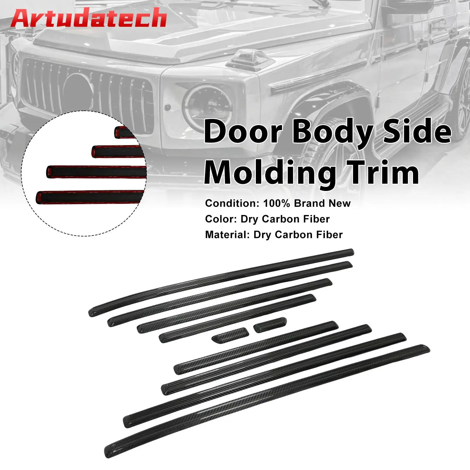 

Artudatech Dry Carbon Door Body Side Molding Trim Fit for Benz G Class W464 W465 2019 2020 2021 2022 2023 2024 2025 2026