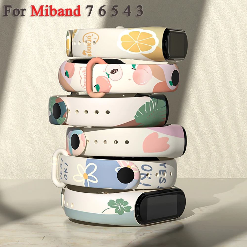 Silicone Watch Band for Xiaomi Mi Band 7 6 5 4 3 Strap Miband 6 5 Watchband Bracelet Smart Watch Sport Wristband correa