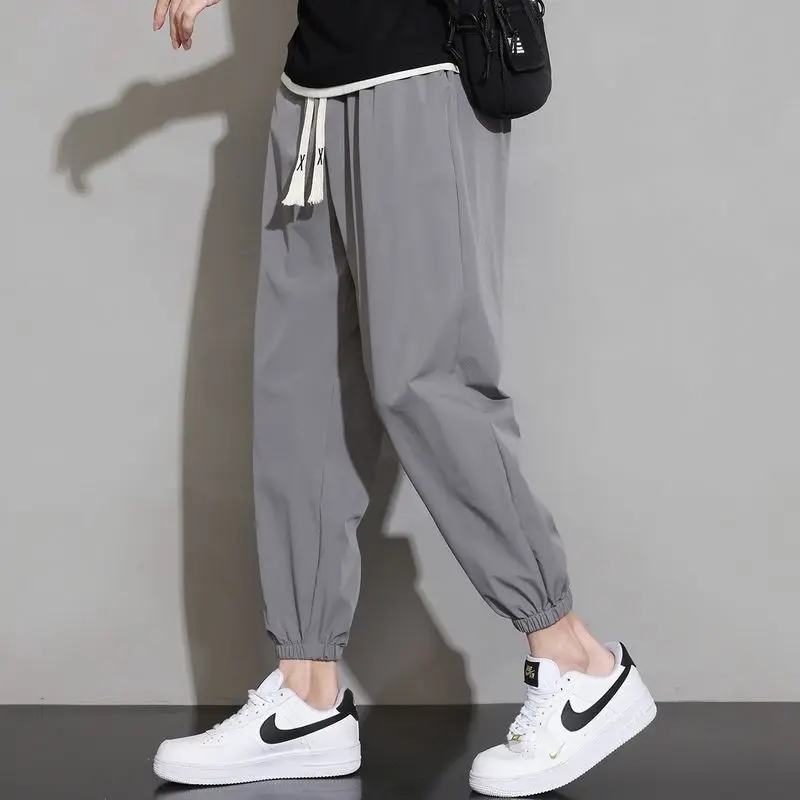 Men's 2026 New Summer Quick Dry Jogger Pants Loose Fit Casual Sports Nine Points Trousers